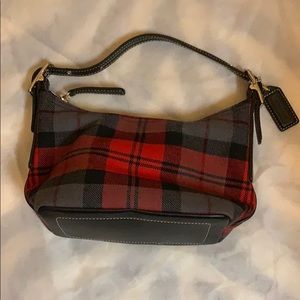 Authentic Coach plaid Wool Pouchette